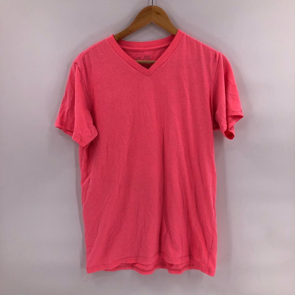 Blue Crown Neon Pink V-Neck T-Shirt